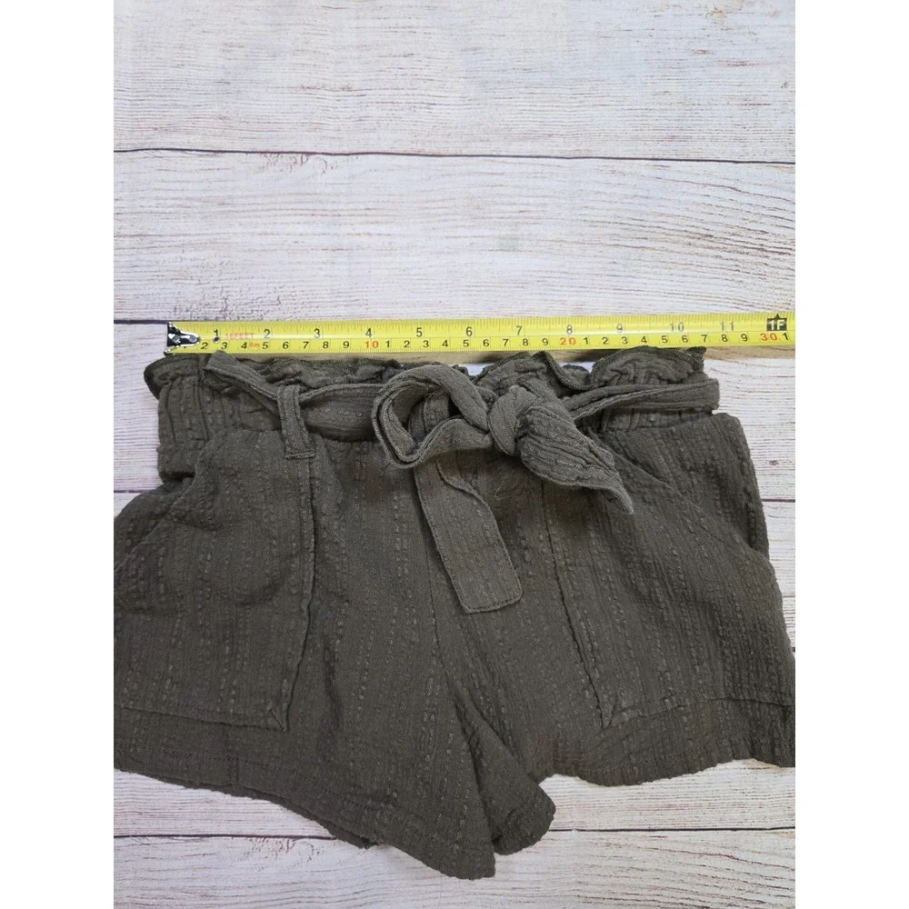Art class Girls Shorts Size Small 6-6x Tie Belt Olive‎ green Paper bag waist